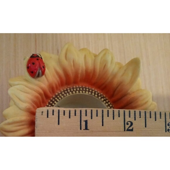 Partylite Sunflower Votive Tealight Candle Holder Ladybug Retired Flower Ceramic - Picture 14 of 16